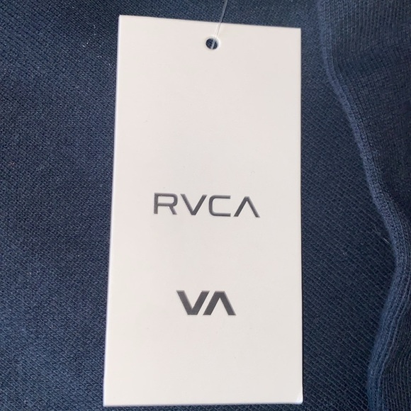 RVCA NWT VA Vibes Cropped Fleece Punk Crew Neck Sweatshirt Women’s Size XS Black - Picture 6 of 9